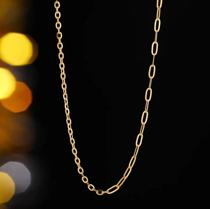 K18YG WG PG ミックスチェーン ネックレス コンビチェーン デザインチェーン 18K オーバルチェーン あずきチェーン ペーパークリップ