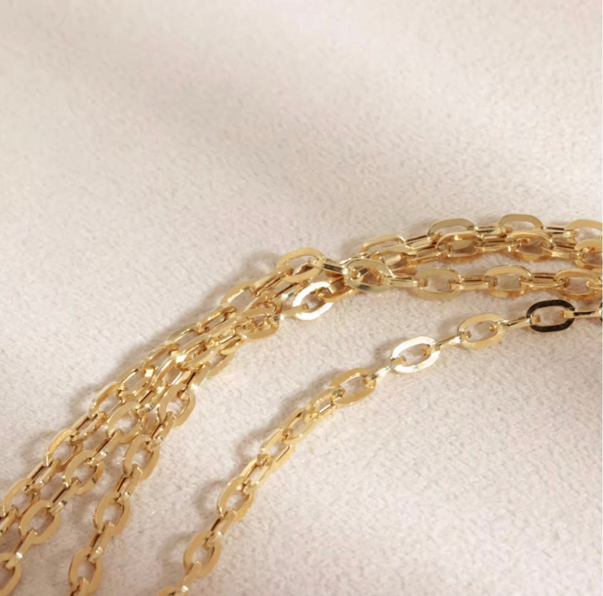 K18YG オーバルチェーン ペーパークリップチェーンパーツ ネックレス 18K ロングあずきチェーン 太め 3mm 中空