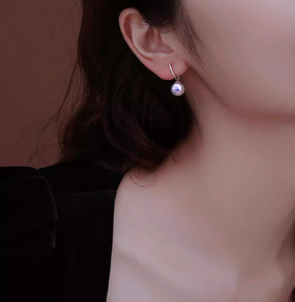 K18YG あこや真珠 2way ピアス リングピアス フープピアス 18K YG 揺れる akoya pearl  パール チャーム