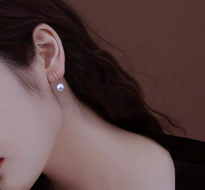 K18YG あこや真珠 2way ピアス リングピアス フープピアス 18K YG 揺れる akoya pearl  パール チャーム