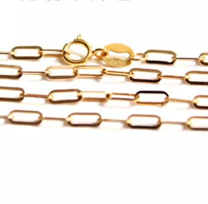 K18YG イエローゴールド 1.5mm / 1.7mm ペーパークリップチェーン 40cm~ (最大50cm) 18K ネックレス