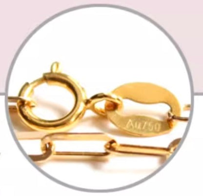 K18YG イエローゴールド 1.5mm / 1.7mm ペーパークリップチェーン 40cm~ (最大50cm) 18K ネックレス