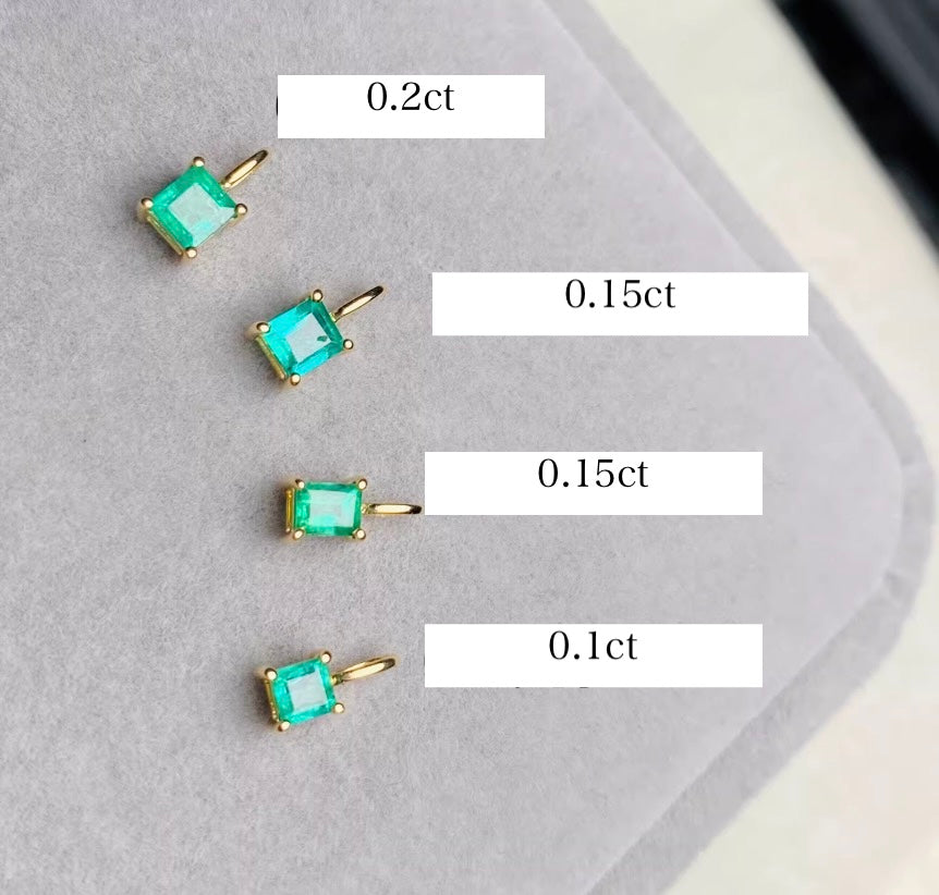 K18YG エメラルド ペンダント ネックレス チャーム 18k プリンセスカット