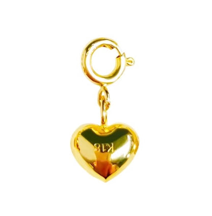 K18YG ハートチャーム ペンダント 引き輪 エンドパーツ チャーム 18K イエローゴールド チェーンパーツ
