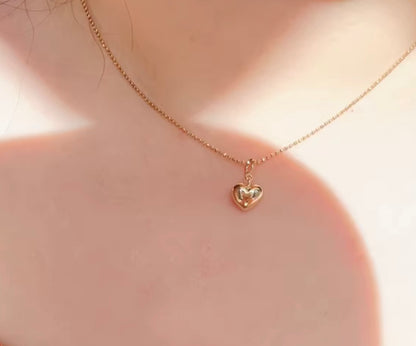 K14YG ハートチャーム 2way ひきわ イエローゴールド 14K エンドパーツ 引き輪 ヒキワ リバーシブル ペンダント メッシュ 模様 ぷっくり