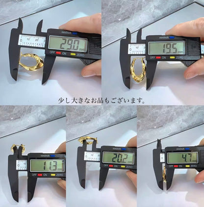 K18YG ティアドロップ バロック 中空 フープピアス リングピアス 18K ツイスト ウェーブ