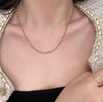 K18YG オーバルリンクチェーン デザインチェーン フィガロチェーン 18K 18金 イエローゴールド チェーンネックレス 太め 50cm