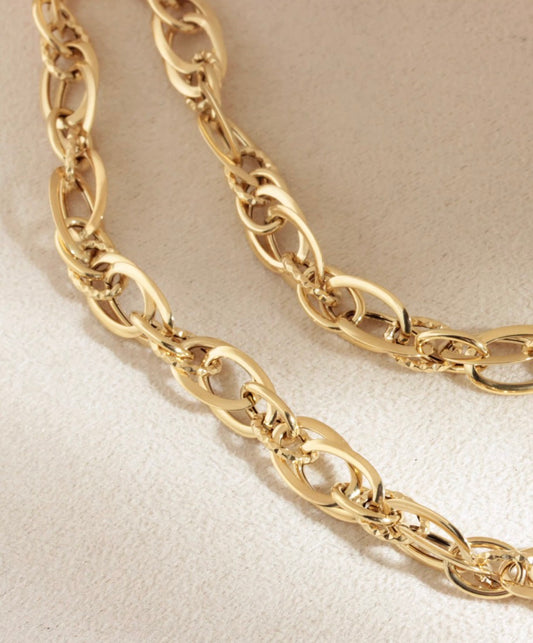 K18YG エタニティリンクチェーン ネックレス オーバルリンク 18K 18金 イエローゴールド メンズ レディース 太め オーバル ツイスト