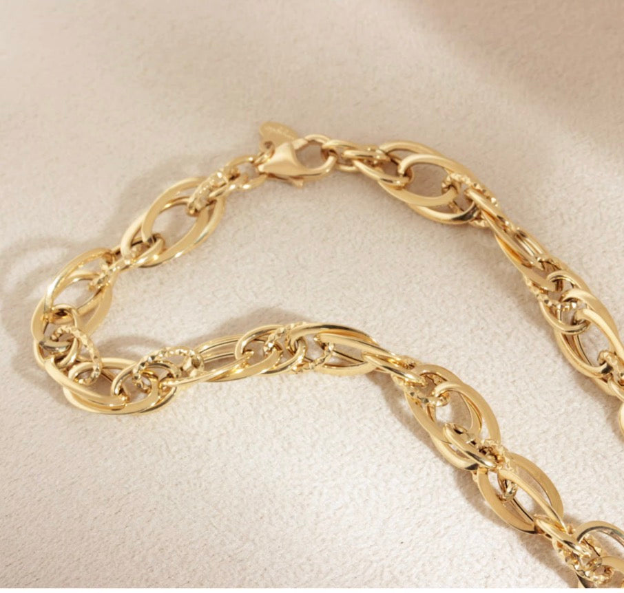 K18YG エタニティリンクチェーン ネックレス オーバルリンク 18K 18金 イエローゴールド メンズ レディース 太め オーバル ツイスト
