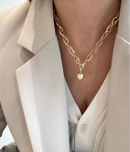 K18YG エタニティリンクチェーン ネックレス オーバルリンク 18K 18金 イエローゴールド メンズ レディース 太め オーバル ツイスト