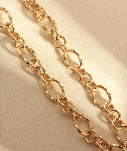 K18YG オーバルリンク デザインチェーン ネックレス 18K 18金 イエローゴールド ツイスト 太め メンズ レディース ミックスリンク