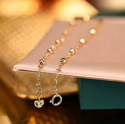 K18YG ブレスレット カットボールチェーン 15cm~ ミラーボール ステーション 18k イエローゴールド キラキラ 華奢 フェミニン レディース