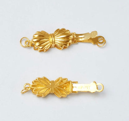 K18YG WG 中留め リボン コネクティングパーツ 貴金属パーツ 繋ぎ 18K チェーンパーツ 留め具 留め金具 イエローゴールド ホワイトゴールド