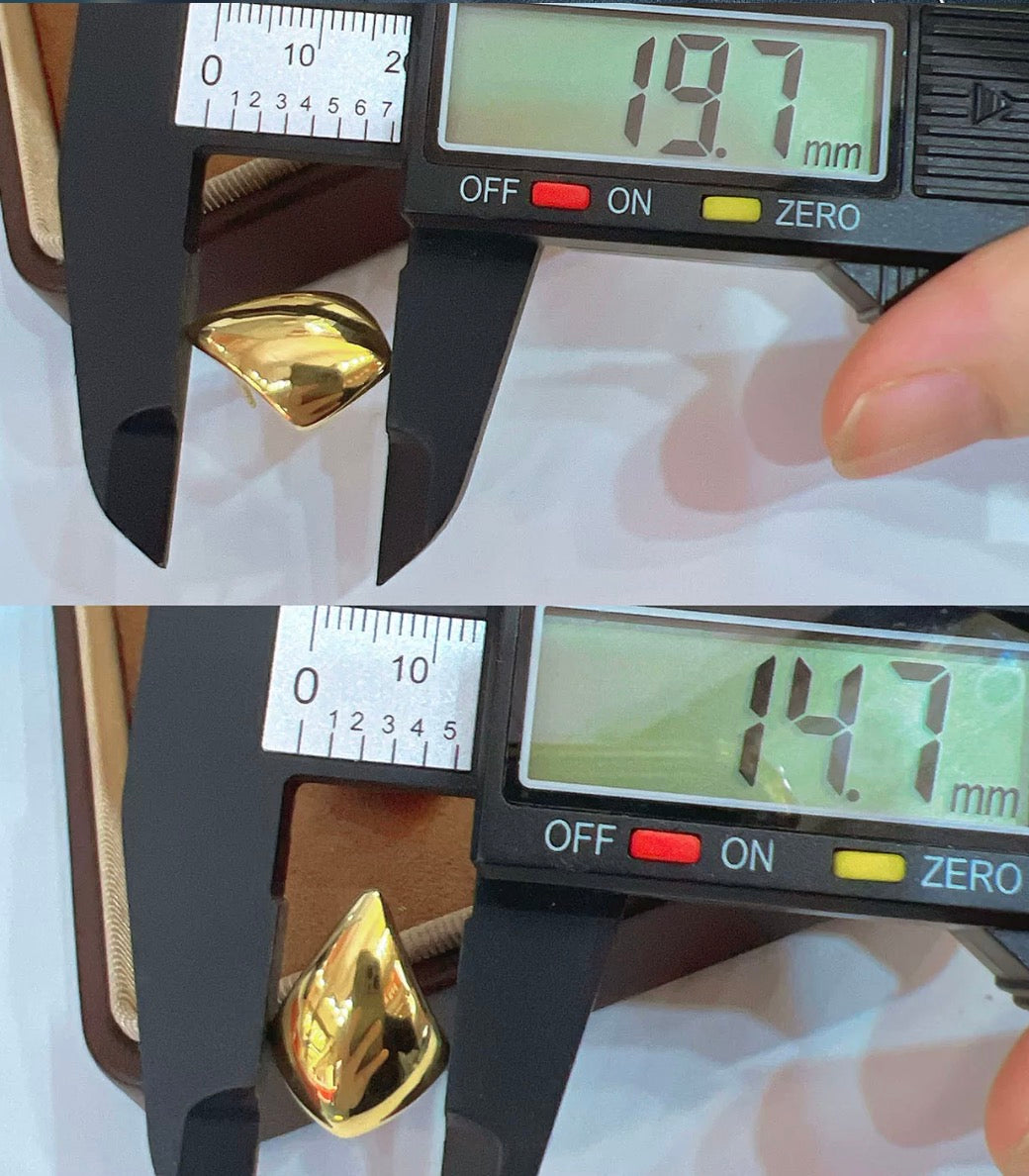 K18YG 中空ピアス ティアドロップ スタッドピアス イタリアンジュエリー トライアングル 三角 ピアス イエローゴールド 18k 18金 ぷっくり