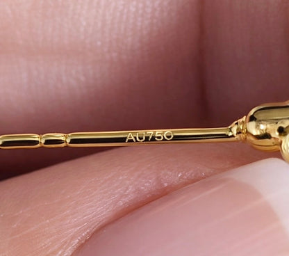 K18YG 中空ピアス ティアドロップ スタッドピアス イタリアンジュエリー トライアングル 三角 ピアス イエローゴールド 18k 18金 ぷっくり