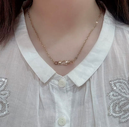 K18YG ペンダントチャーム バックルパーツ クラスプ コネクター 18k 蹄鉄 ダイヤモンドカット