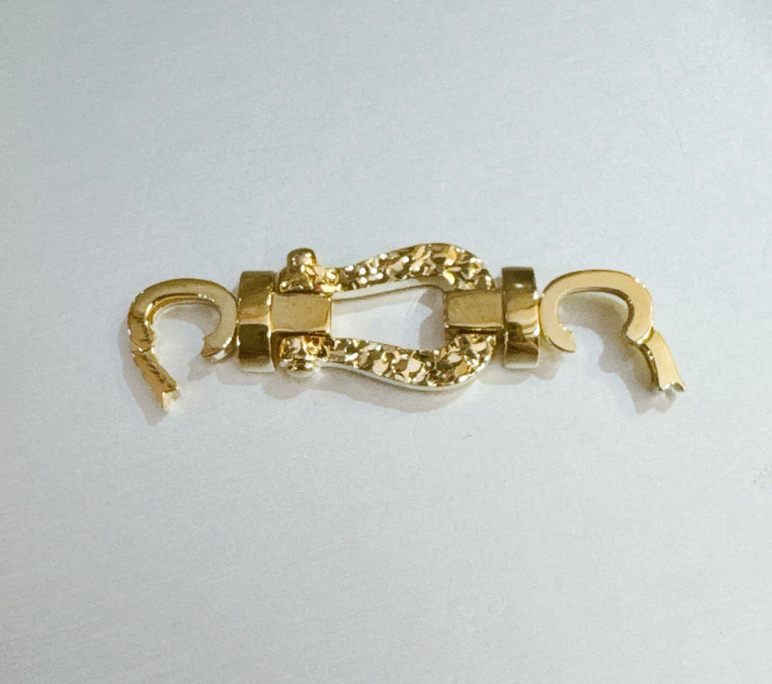 K18YG ペンダントチャーム バックルパーツ クラスプ コネクター 18k 蹄鉄 ダイヤモンドカット