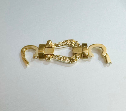 K18YG ペンダントチャーム バックルパーツ クラスプ コネクター 18k 蹄鉄 ダイヤモンドカット