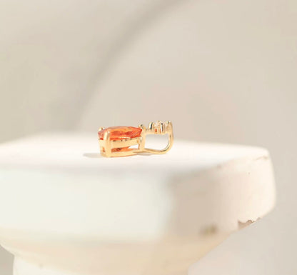 K18YG オレンジガーネット ペンダント ダイヤモンド 18K 18金 イエローゴールド ネックレスチャーム 雫 ティアドロップ