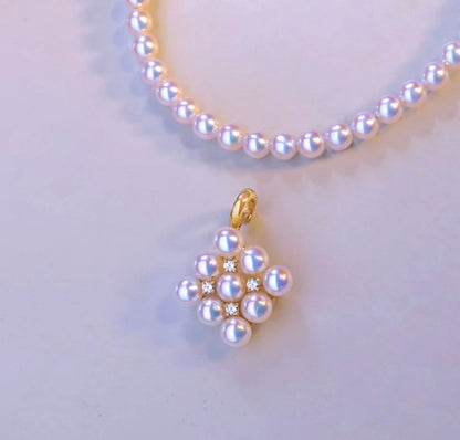 18K Yellow Gold Akoya Pearl Bracelet with Lace, 18K Akoya Pearl Lacy Bangle, Infinity 8 Wire
