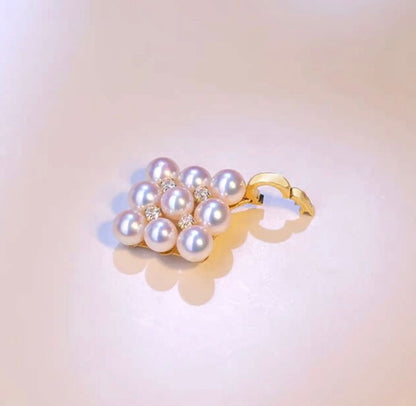 18K Yellow Gold Akoya Pearl Bracelet with Lace, 18K Akoya Pearl Lacy Bangle, Infinity 8 Wire