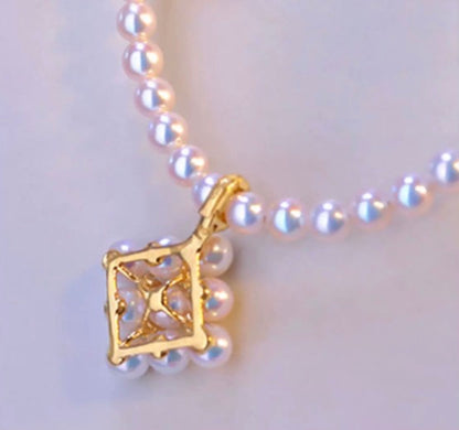 18K Yellow Gold Akoya Pearl Bracelet with Lace, 18K Akoya Pearl Lacy Bangle, Infinity 8 Wire