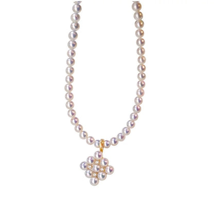 18K Yellow Gold Akoya Pearl Bracelet with Lace, 18K Akoya Pearl Lacy Bangle, Infinity 8 Wire