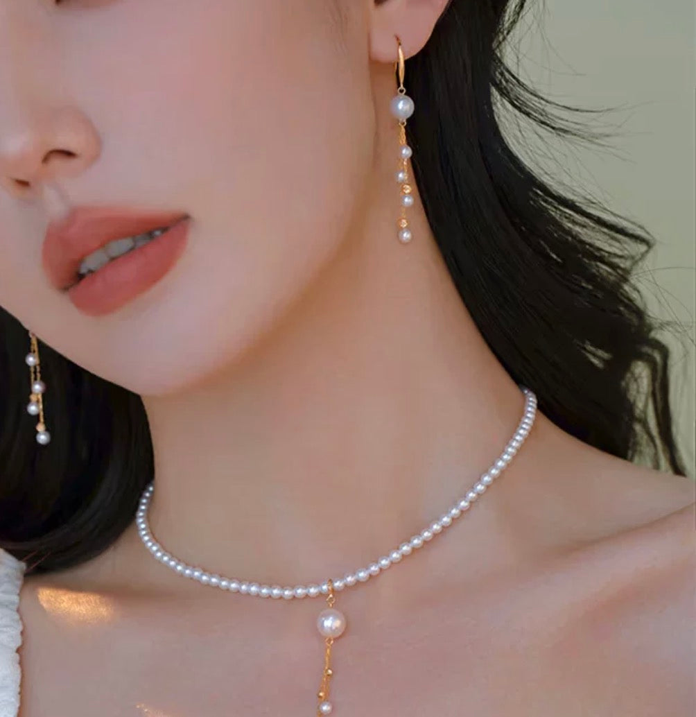 K18YG あこや真珠 ピアス ペンダントトップ 18金 真珠 パール 18K ネックレスチャーム 揺れる ロング