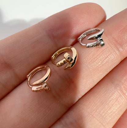 K18YG PG WG シングルピアス 内径6mm 釘 リングピアス 18k フープ ミニ 小さめ