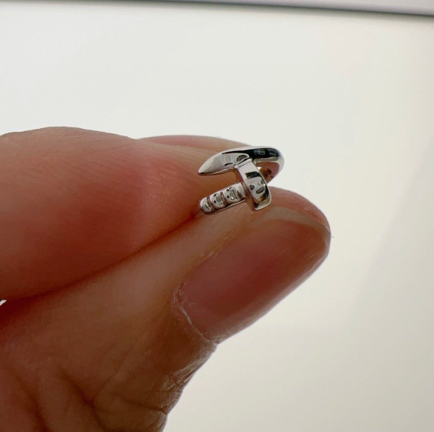 K18YG PG WG シングルピアス 内径6mm 釘 リングピアス 18k フープ ミニ 小さめ