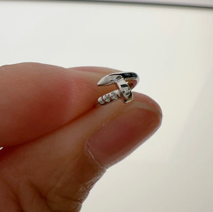 K18YG PG WG シングルピアス 内径6mm 釘 リングピアス 18k フープ ミニ 小さめ