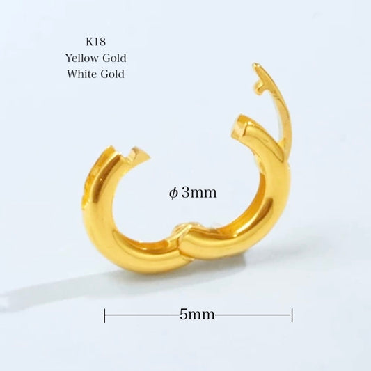 K18YG WG ロック付き マルカン コネクター バチカン ラウンド 18K 18金 パーツ 開閉 繋ぎ 円形 丸