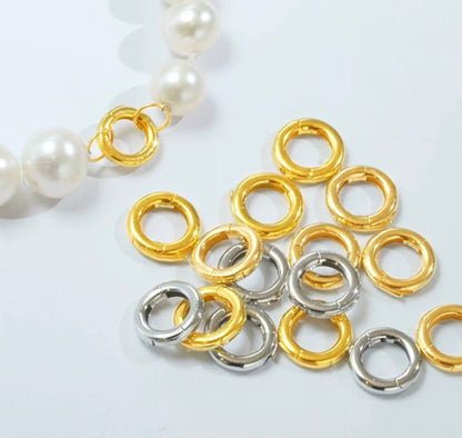 K18YG WG ロック付き マルカン コネクター バチカン ラウンド 18K 18金 パーツ 開閉 繋ぎ 円形 丸