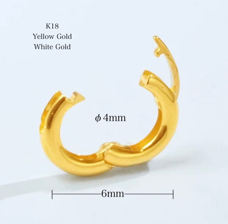 K18YG WG ロック付き マルカン コネクター バチカン ラウンド 18K 18金 パーツ 開閉 繋ぎ 円形 丸