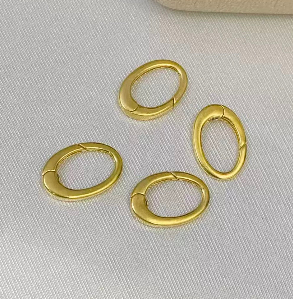 K18YG プッシュ式 クラスプ マット バチカン 繋ぎ チャーム 18K ハート オーバル イエローゴールド 楕円形 スナップ開口 コマ 開閉 貴金属パーツ