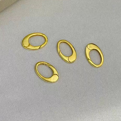 K18YG プッシュ式 クラスプ マット バチカン 繋ぎ チャーム 18K ハート オーバル イエローゴールド 楕円形 スナップ開口 コマ 開閉 貴金属パーツ