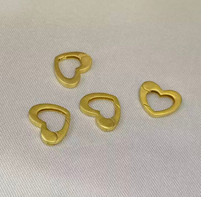 K18YG プッシュ式 クラスプ マット バチカン 繋ぎ チャーム 18K ハート オーバル イエローゴールド 楕円形 スナップ開口 コマ 開閉 貴金属パーツ