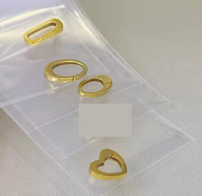 K18YG プッシュ式 クラスプ マット バチカン 繋ぎ チャーム 18K ハート オーバル イエローゴールド 楕円形 スナップ開口 コマ 開閉 貴金属パーツ