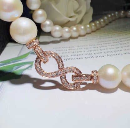 K18YG WG PG ダイヤモンド インフィニティ チャーム コマ 18K 無限 8の字 ジョイントパーツ パヴェダイヤ