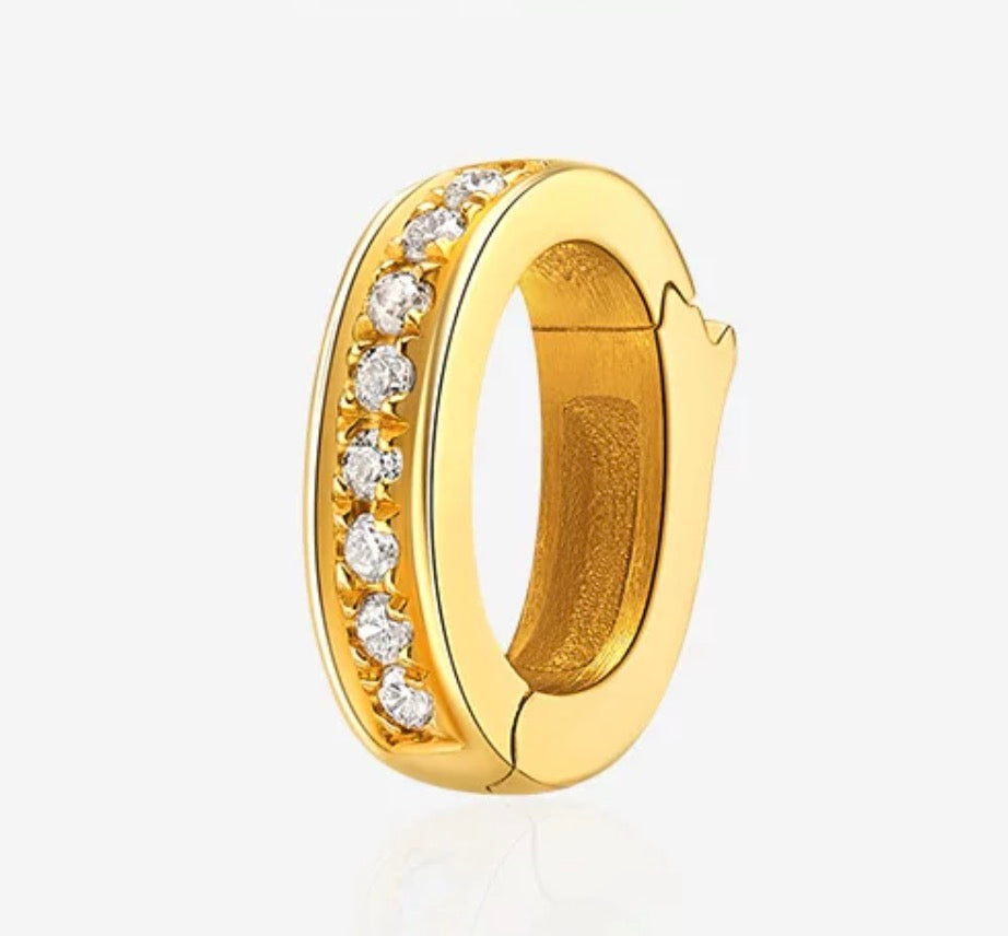 K18YG WG Vatican Oval 18K YG K18 Parts Yellow Gold White Gold Clasp Link Chain Parts Clicker