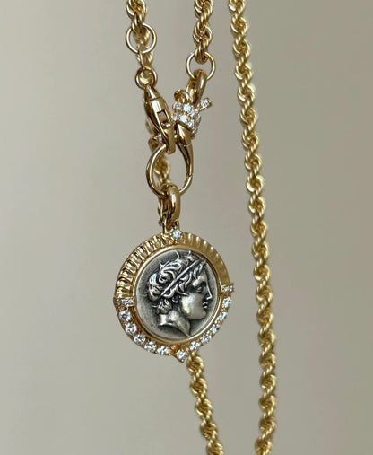 K18YG ダイヤモンド リボン ロブスタークラスプ ノット ジョイントバチカン クリップ式バチカン 18k イエローゴールド ネックレスパーツ