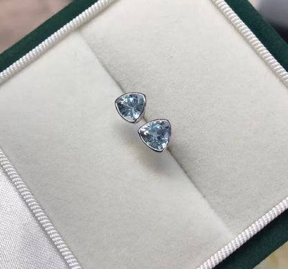 pt900 アクアマリン スタッドピアス トライアングル 1ct プラチナ 三角形