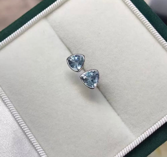 pt900 アクアマリン スタッドピアス トライアングル 1ct プラチナ 三角形