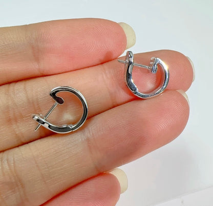 K18WG ダイヤモンド ハーフエタニティフープピアス 18k リングピアス