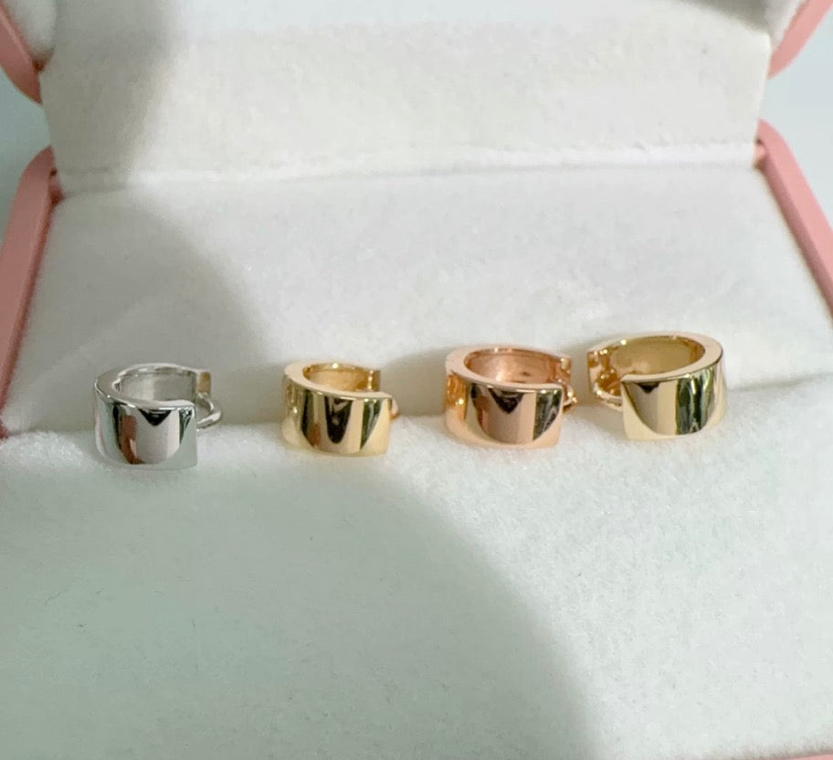 K18YG WG PG リングピアス 7.5mm フープピアス 18k 幅広