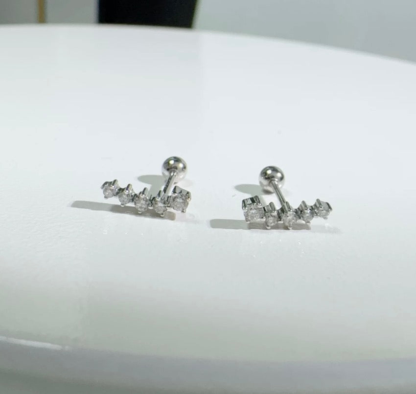 K18PG WG YG スマイルピアス シングル 片耳用 ダイヤモンド 18k