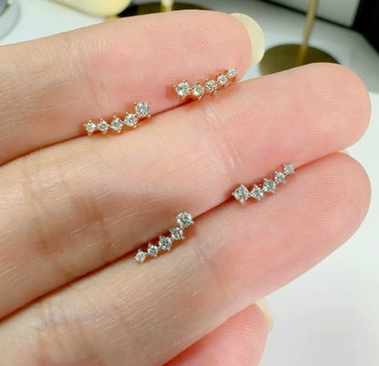 K18PG WG YG スマイルピアス シングル 片耳用 ダイヤモンド 18k