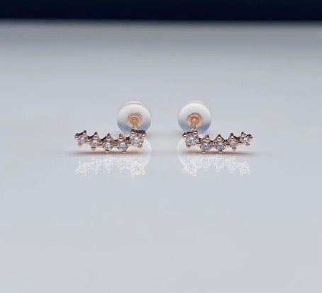 K18PG WG YG スマイルピアス シングル 片耳用 ダイヤモンド 18k