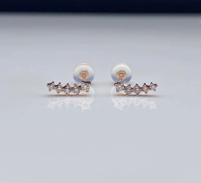 K18PG WG YG スマイルピアス シングル 片耳用 ダイヤモンド 18k