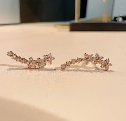 K18PG WG YG スマイルピアス 星 ダイヤモンド スター 花 18k